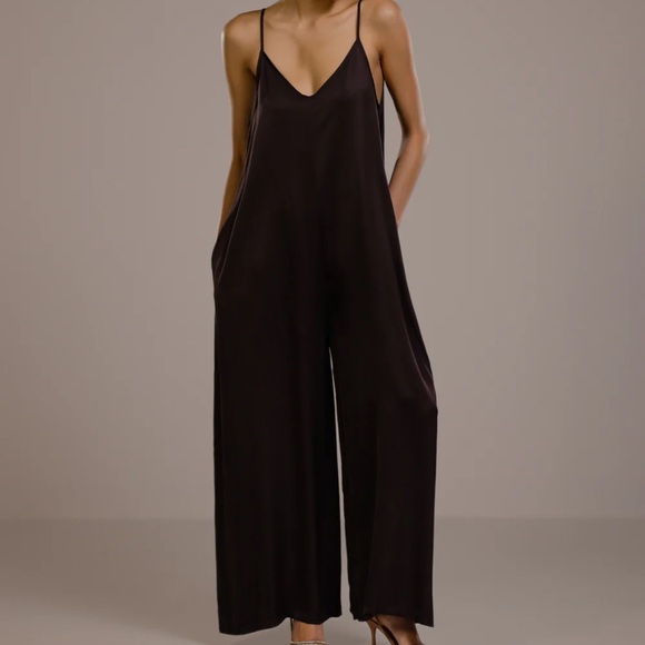Jaki Audrey Satin JumpsuitEspresso Brown